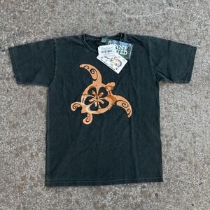 Crazy Shirts Hawaii Kids Large Pine Dyed Green Turtle Tee Shirt NWT USA